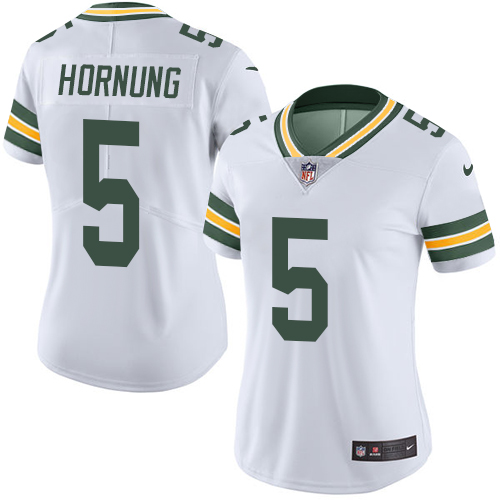 Women's Nike Green Bay Packers #5 Paul Hornung White Vapor Untouchable Limited Player NFL Jersey