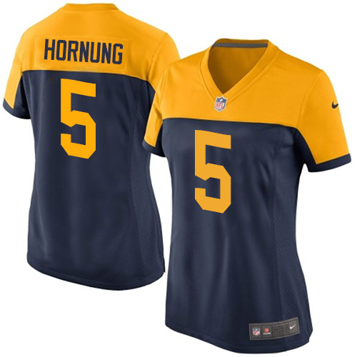 Women's Nike Green Bay Packers #5 Paul Hornung Navy Blue Alternate Vapor Untouchable Elite Player NFL Jersey