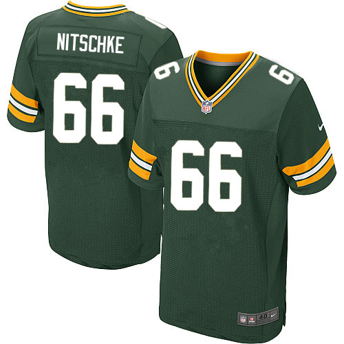 Men's Nike Green Bay Packers #66 Ray Nitschke Elite Green Team Color NFL Jersey