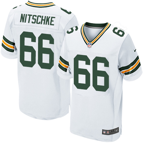 Men's Nike Green Bay Packers #66 Ray Nitschke Elite White NFL Jersey
