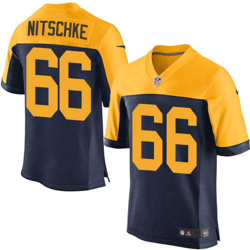 Men's Nike Green Bay Packers #66 Ray Nitschke Elite Navy Blue Alternate NFL Jersey