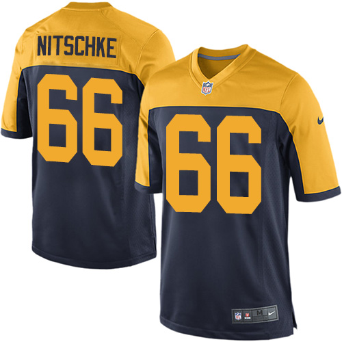 Men's Nike Green Bay Packers #66 Ray Nitschke Game Navy Blue Alternate NFL Jersey