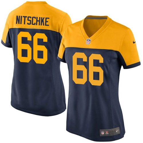 Women's Nike Green Bay Packers #66 Ray Nitschke Navy Blue Alternate Vapor Untouchable Elite Player NFL Jersey