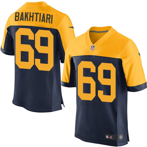 Men's Nike Green Bay Packers #69 David Bakhtiari Elite Navy Blue Alternate NFL Jersey