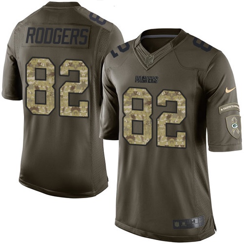 Men's Nike Green Bay Packers #82 Richard Rodgers Elite Green Salute to Service NFL Jersey