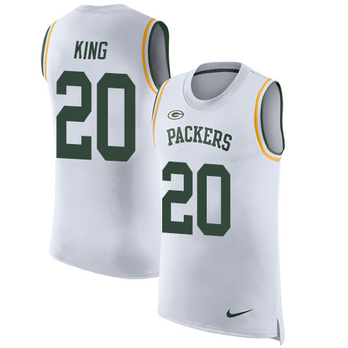 Men's Nike Green Bay Packers #20 Kevin King White Rush Player Name & Number Tank Top NFL Jersey