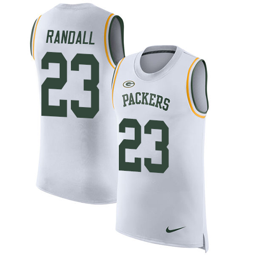 Men's Nike Green Bay Packers #23 Damarious Randall White Rush Player Name & Number Tank Top NFL Jersey