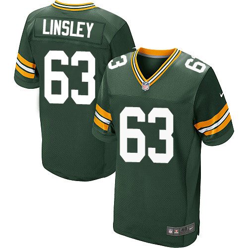 Men's Nike Green Bay Packers #63 Corey Linsley Elite Green Team Color NFL Jersey