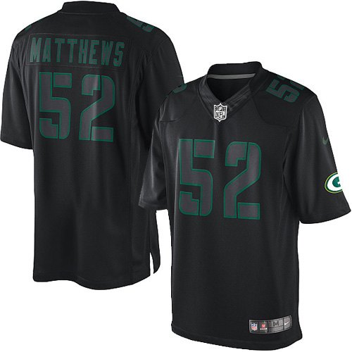 Men's Nike Green Bay Packers #52 Clay Matthews Limited Black Impact NFL Jersey
