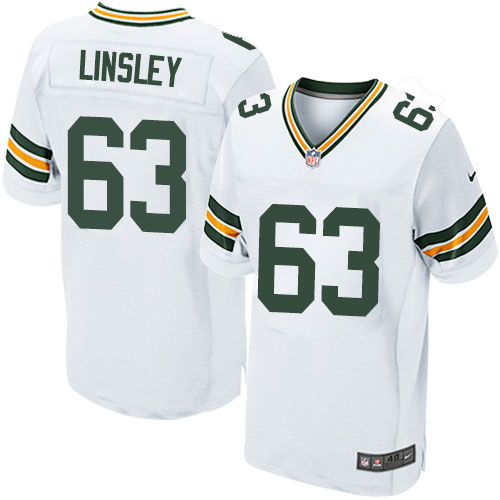 Men's Nike Green Bay Packers #63 Corey Linsley Elite White NFL Jersey