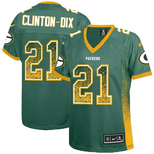 Women's Nike Green Bay Packers #21 Ha Ha Clinton-Dix Elite Green Drift Fashion NFL Jersey