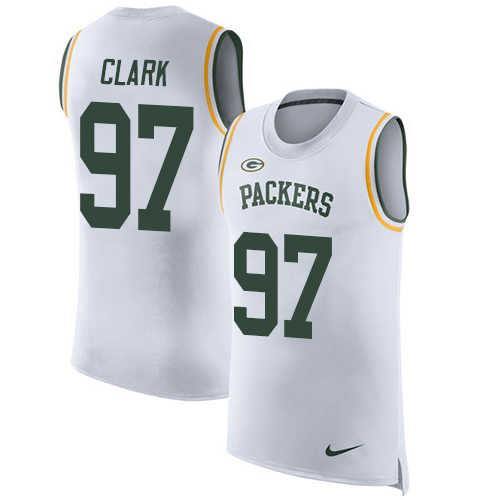 Men's Nike Green Bay Packers #97 Kenny Clark White Rush Player Name & Number Tank Top NFL Jersey