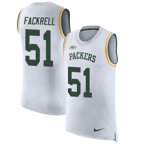 Men's Nike Green Bay Packers #51 Kyler Fackrell White Rush Player Name & Number Tank Top NFL Jersey