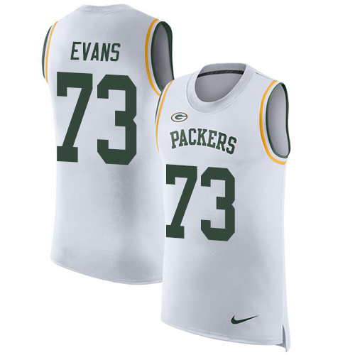Men's Nike Green Bay Packers #73 Jahri Evans White Rush Player Name & Number Tank Top NFL Jersey