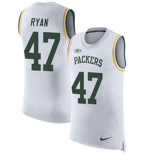 Men's Nike Green Bay Packers #47 Jake Ryan White Rush Player Name & Number Tank Top NFL Jersey