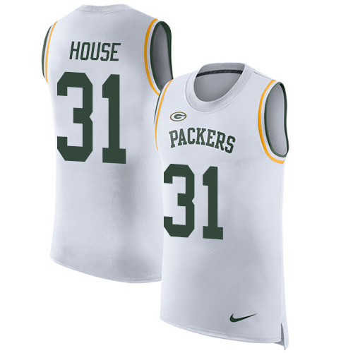 Men's Nike Green Bay Packers #31 Davon House White Rush Player Name & Number Tank Top NFL Jersey