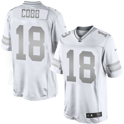 Men's Nike Green Bay Packers #18 Randall Cobb Limited White Platinum NFL Jersey