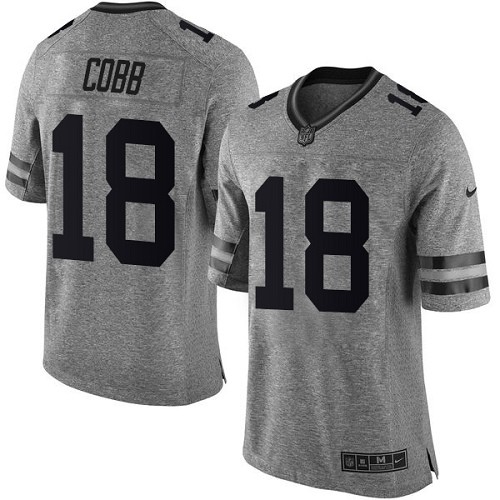 Men's Nike Green Bay Packers #18 Randall Cobb Limited Gray Gridiron NFL Jersey