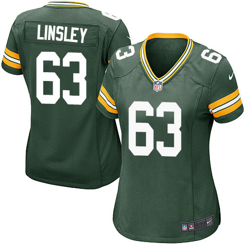 Women's Nike Green Bay Packers #63 Corey Linsley Game Green Team Color NFL Jersey