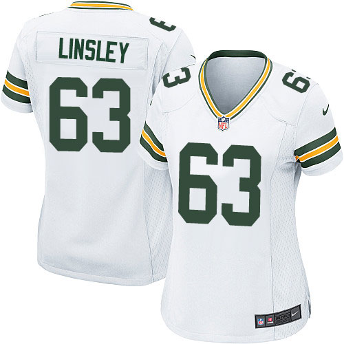 Women's Nike Green Bay Packers #63 Corey Linsley Game White NFL Jersey