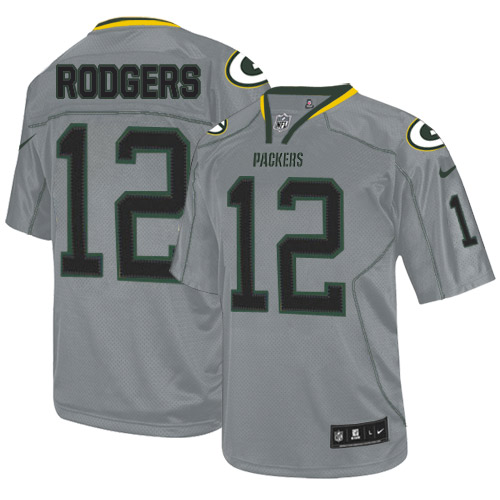Men's Nike Green Bay Packers #12 Aaron Rodgers Elite Lights Out Grey NFL Jersey