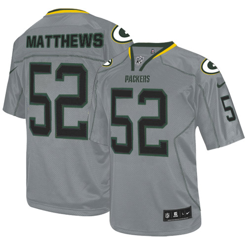 Men's Nike Green Bay Packers #52 Clay Matthews Elite Lights Out Grey NFL Jersey