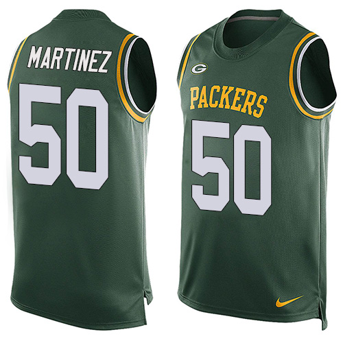 Men's Nike Green Bay Packers #50 Blake Martinez Limited Green Player Name & Number Tank Top NFL Jersey