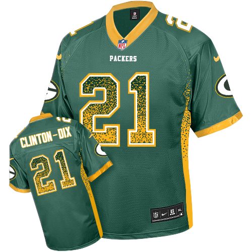 Men's Nike Green Bay Packers #21 Ha Ha Clinton-Dix Elite Green Drift Fashion NFL Jersey