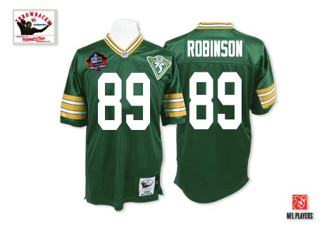 Mitchell And Ness Green Bay Packers #89 Dave Robinson Green Team Color 75TH Hall of Famers Premier EQT Throwback NFL Jersey