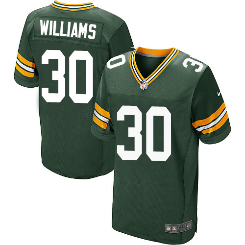 Men's Nike Green Bay Packers #30 Jamaal Williams Elite Green Team Color NFL Jersey