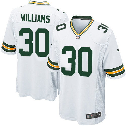 Men's Nike Green Bay Packers #30 Jamaal Williams Game White NFL Jersey