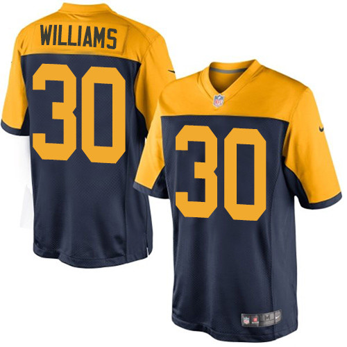 Youth Nike Green Bay Packers #30 Jamaal Williams Navy Blue Alternate Vapor Untouchable Elite Player NFL Jersey
