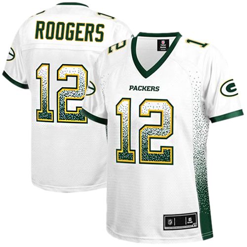 Women's Nike Green Bay Packers #12 Aaron Rodgers Elite White Drift Fashion NFL Jersey