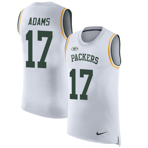 Men's Nike Green Bay Packers #17 Davante Adams White Rush Player Name & Number Tank Top NFL Jersey