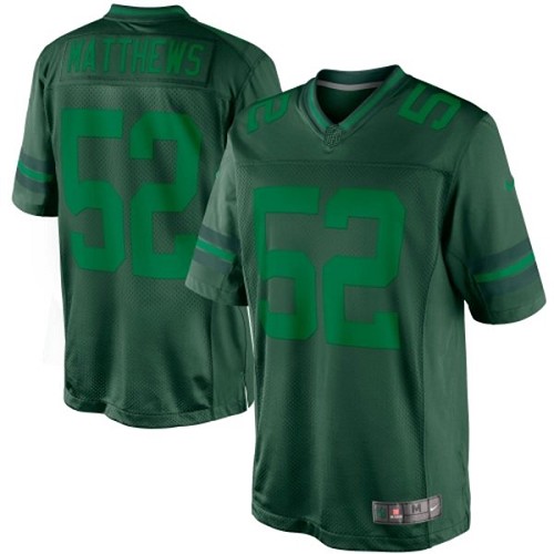 Men's Nike Green Bay Packers #52 Clay Matthews Green Drenched Limited NFL Jersey