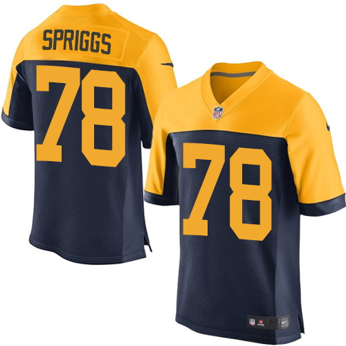 Men's Nike Green Bay Packers #78 Jason Spriggs Elite Navy Blue Alternate NFL Jersey