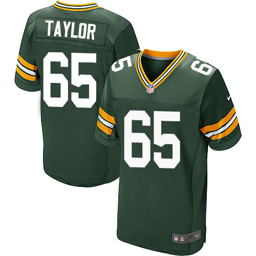 Men's Nike Green Bay Packers #65 Lane Taylor Elite Green Team Color NFL Jersey