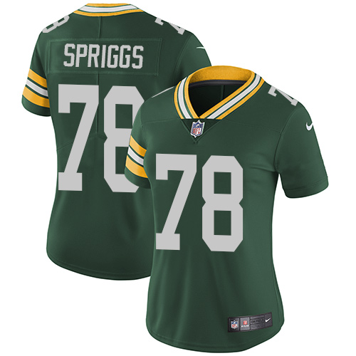Women's Nike Green Bay Packers #78 Jason Spriggs Green Team Color Vapor Untouchable Elite Player NFL Jersey