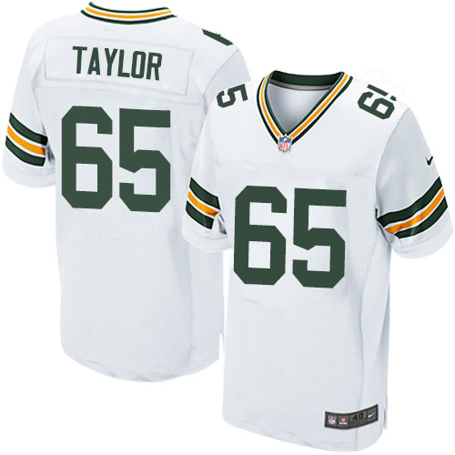 Men's Nike Green Bay Packers #65 Lane Taylor Elite White NFL Jersey