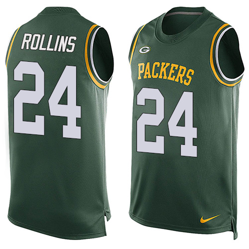 Men's Nike Green Bay Packers #24 Quinten Rollins Limited Green Player Name & Number Tank Top NFL Jersey