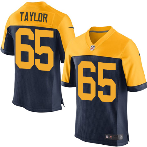 Men's Nike Green Bay Packers #65 Lane Taylor Elite Navy Blue Alternate NFL Jersey