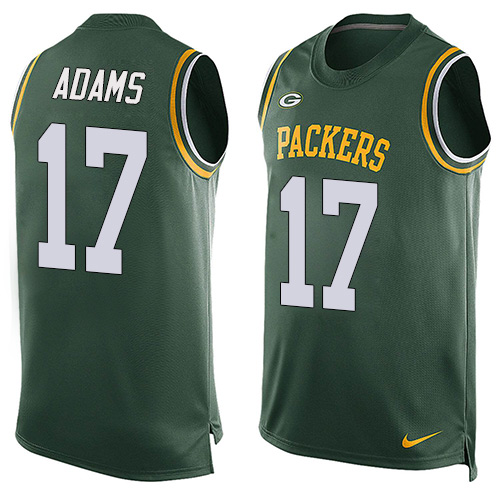 Men's Nike Green Bay Packers #17 Davante Adams Limited Green Player Name & Number Tank Top NFL Jersey