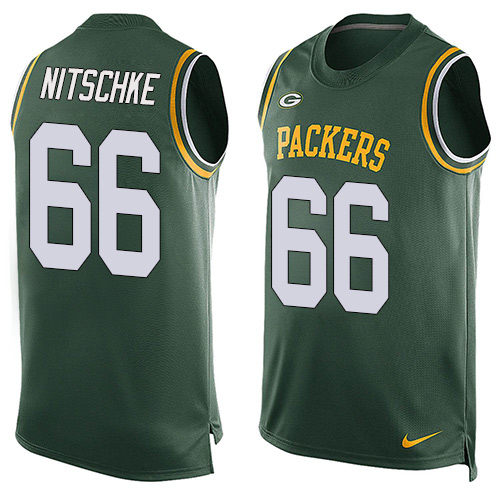 Men's Nike Green Bay Packers #66 Ray Nitschke Limited Green Player Name & Number Tank Top NFL Jersey
