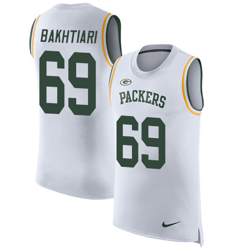 Men's Nike Green Bay Packers #69 David Bakhtiari White Rush Player Name & Number Tank Top NFL Jersey
