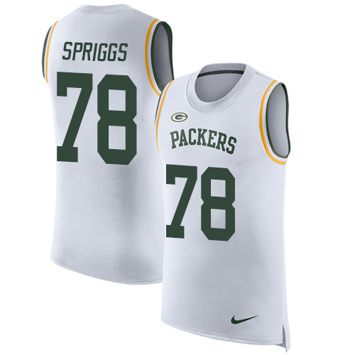 Men's Nike Green Bay Packers #78 Jason Spriggs White Rush Player Name & Number Tank Top NFL Jersey
