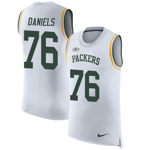 Men's Nike Green Bay Packers #76 Mike Daniels White Rush Player Name & Number Tank Top NFL Jersey