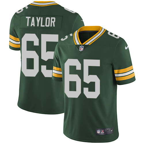 Youth Nike Green Bay Packers #65 Lane Taylor Green Team Color Vapor Untouchable Limited Player NFL Jersey