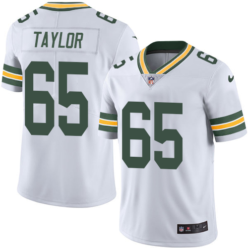 Youth Nike Green Bay Packers #65 Lane Taylor White Vapor Untouchable Elite Player NFL Jersey