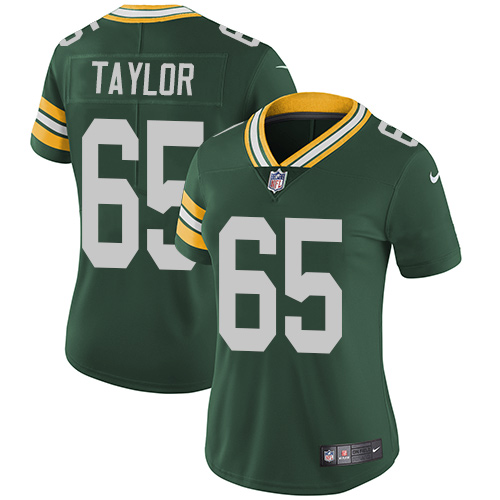 Women's Nike Green Bay Packers #65 Lane Taylor Green Team Color Vapor Untouchable Limited Player NFL Jersey