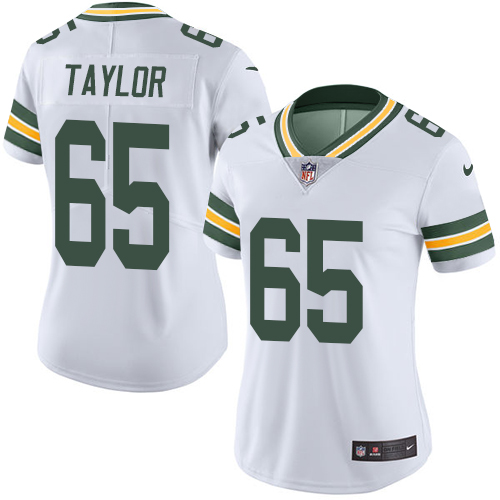 Women's Nike Green Bay Packers #65 Lane Taylor White Vapor Untouchable Limited Player NFL Jersey